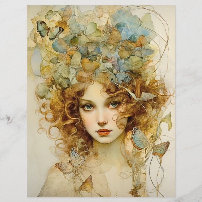 Victorian Beauty Scrapbook Paper (Front)