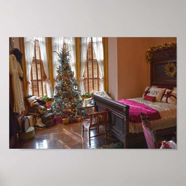 Victorian Bedroom, Christmas, Vaile Mansion, MO Poster (Front)