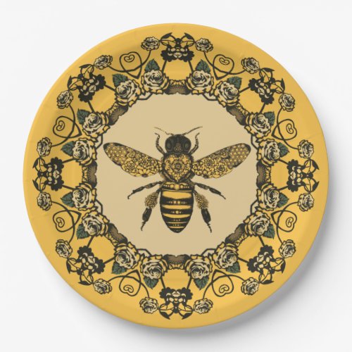 Victorian Bee Paper Plate