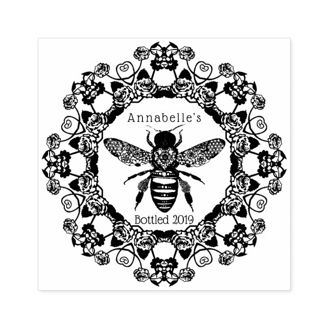 Victorian Bee Personalize Stamp (Imprint)