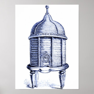 Victorian Beehive Blue Tint Poster