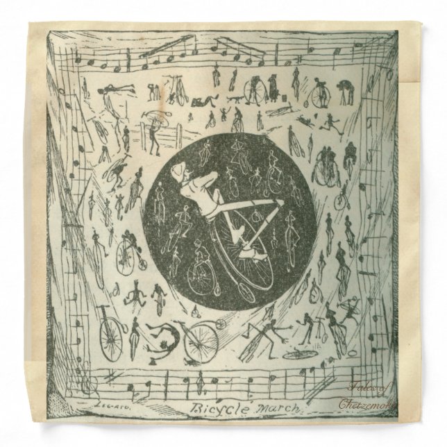 Victorian bicycler's handkerchief bandana (Front)