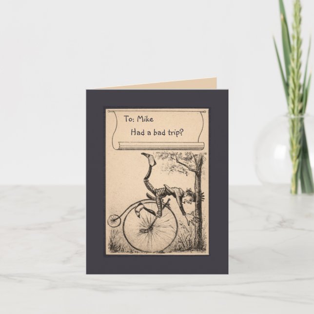 Victorian bike accident get well soon card (Front)