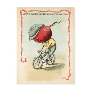 Victorian Bike Radish Postcard