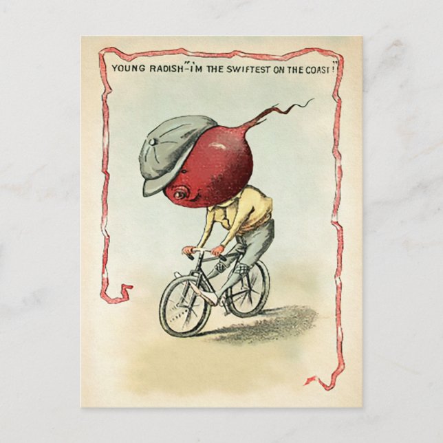 Victorian Bike Radish Postcard (Front)