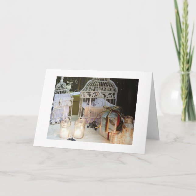 VICTORIAN BIRD CAGES FOR BRIDAL SHOWER INVITATION (Front)