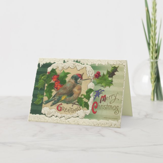 Victorian Bird Christmas Card (Front)
