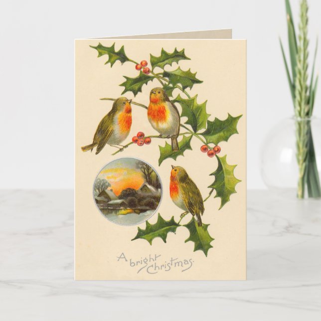 Victorian Bird Christmas Card (Front)