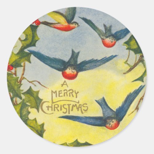 Victorian Bird Christmas Stickers