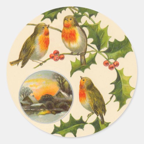 Victorian Bird Christmas Stickers