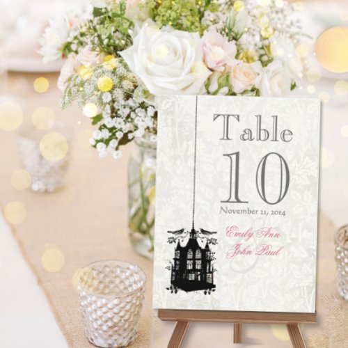 Victorian Birdcage Wedding Table Number Cards