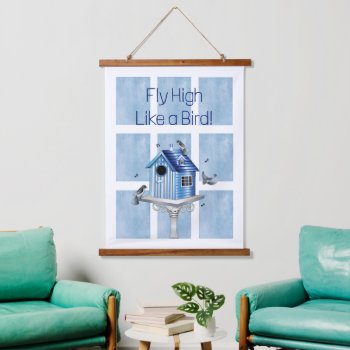 Victorian Birdhouse And Songbirds Fly High Hanging Tapestry by TrudyWilkerson at Zazzle