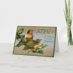 Victorian Birds Christmas Card
