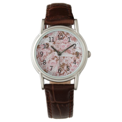 Victorian Birds Pattern with Floral Background  Watch