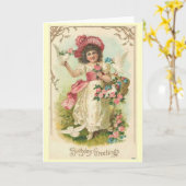 Victorian birthday card (Yellow Flower)