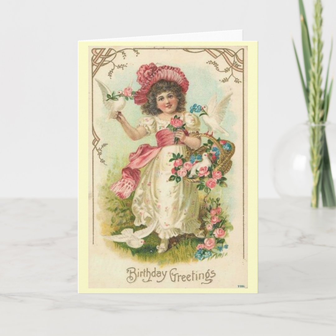 Victorian birthday card | Zazzle