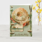 Victorian Birthday Greeting Card (Yellow Flower)