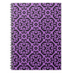 Victorian Black And Purple Kaleidoscopic Damask Notebook at Zazzle