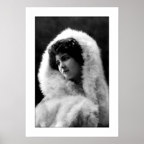 victorian black and white soft portrait woman poster