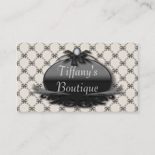 Victorian Black Bow Damask Fashion Business Cards