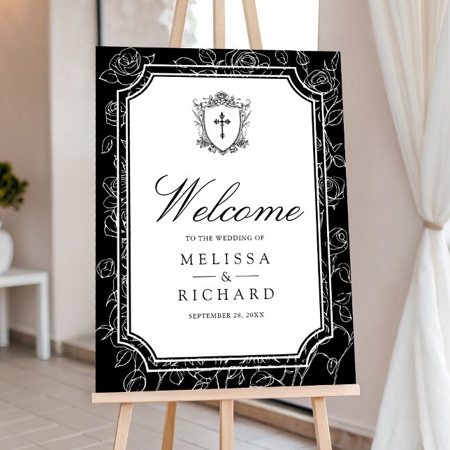 Victorian Black Catholic Wedding Welcome Sign (Creator Uploaded)