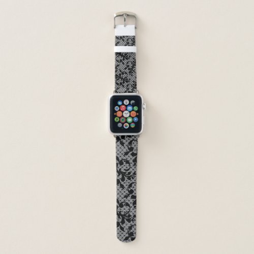 Victorian Black Floral Lace Apple Watch Band