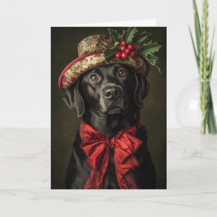 Victorian Black Lab Christmas Holiday Card