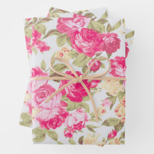 Victorian Blooming Roses Floral  Wrapping Paper Sheets
