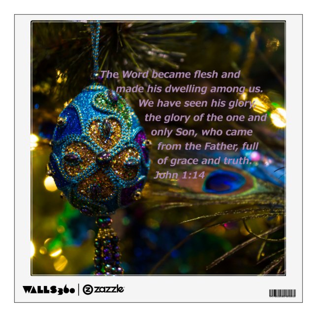 Victorian Blue Bible Verse Wall Decal (Front)