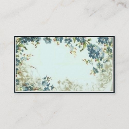 Victorian Blue Floral Business Card Template