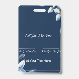 Victorian Blue Floral Dusty Blue Wedding Badge