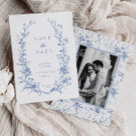 Victorian Blue Floral Dusty Blue Wedding Save The Date<br><div class="desc">Victorian Blue Floral Dusty Blue Wedding Save The Date</div>