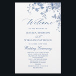 Victorian Blue Floral Wedding Ceremony Program<br><div class="desc">If you need help or matching items,  please contact me.</div>