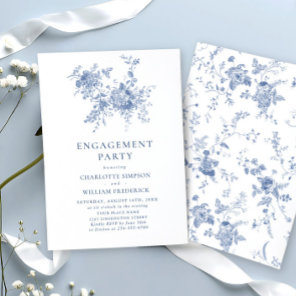 Victorian Blue French Garden ENGAGEMENT PARTY Invitation