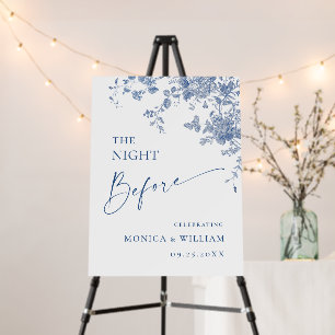 Victorian Blue French Garden Rehearsal Dinner Foam Board