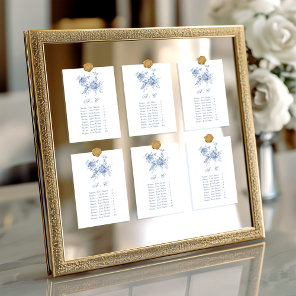Victorian Blue French Garden Seating Chart Card