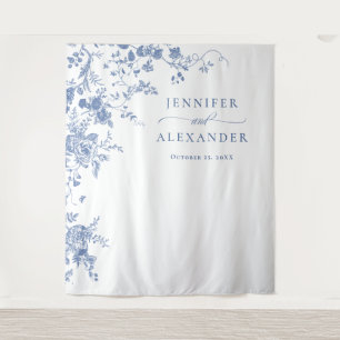 Victorian Blue French Garden Wedding Backdrop