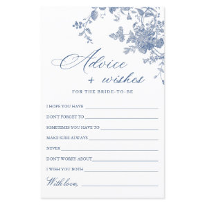 Victorian Blue French Garden Wishes & Advice Card