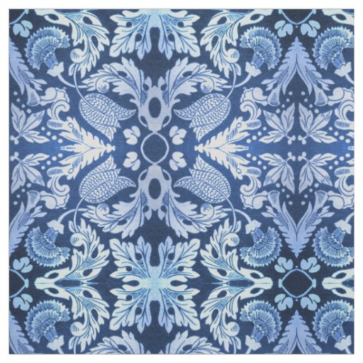 Victorian Blue Pattern Fabric