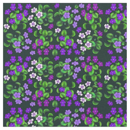 Victorian Blue Purple Garden Violets Fabric