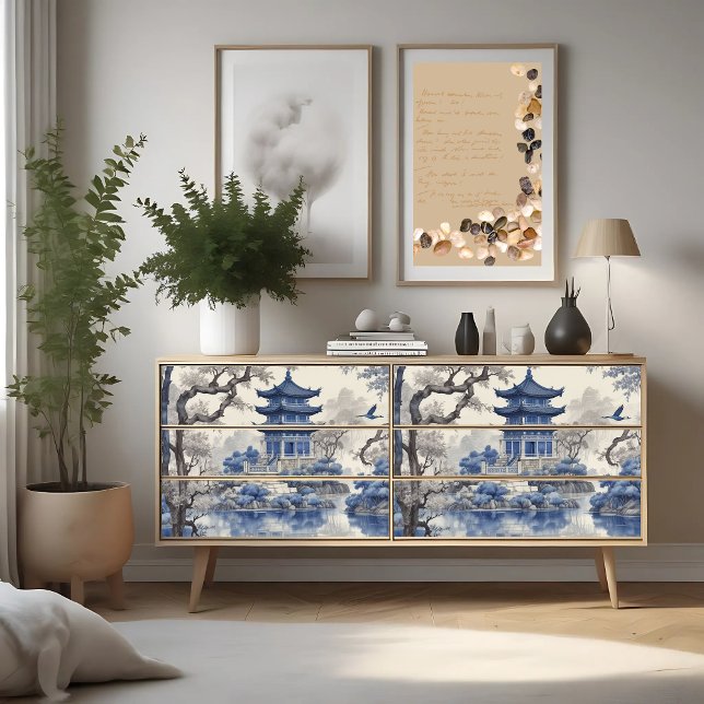 Victorian Blue Sapphire Willow Decoupage Print Tissue Paper (Creator Uploaded)