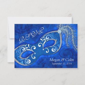Victorian Blue Silver Masquerade Ball Wedding Rsvp by wasootch at Zazzle