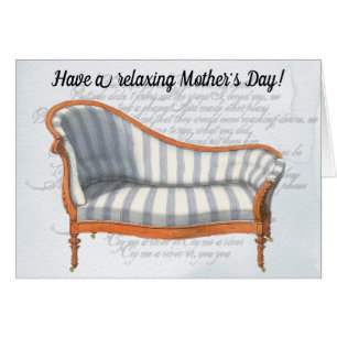 Victorian Blue Stripe Chaise Lounge Cards