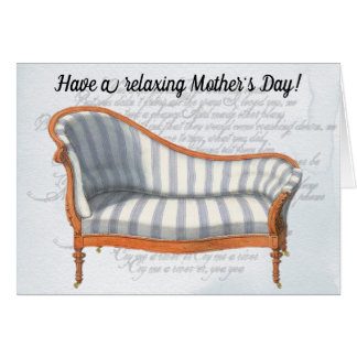 Victorian Blue Stripe Chaise Lounge Cards