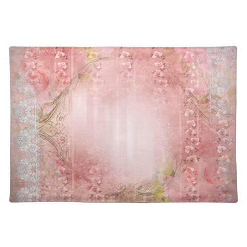 Victorian Blush Floral Cascading Flowers pink Placemat