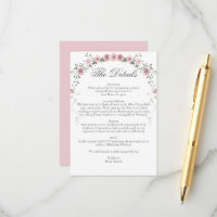 Victorian Blush Pink Floral Vine Wedding Details