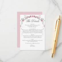 Victorian Blush Pink Floral Vine Wedding Details