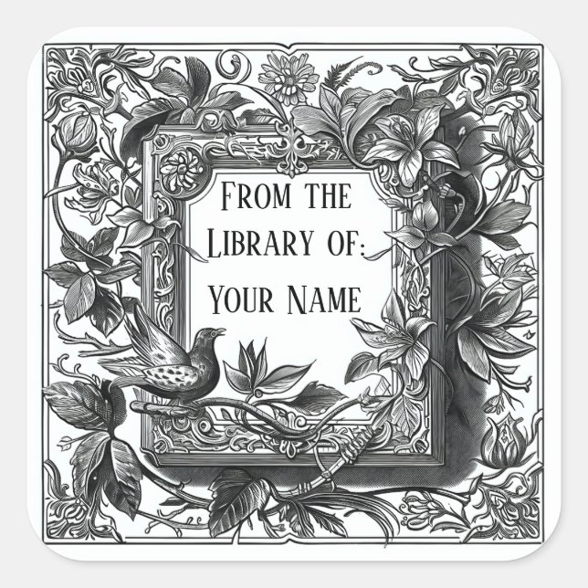 Victorian Bookplate with Bird (Front)