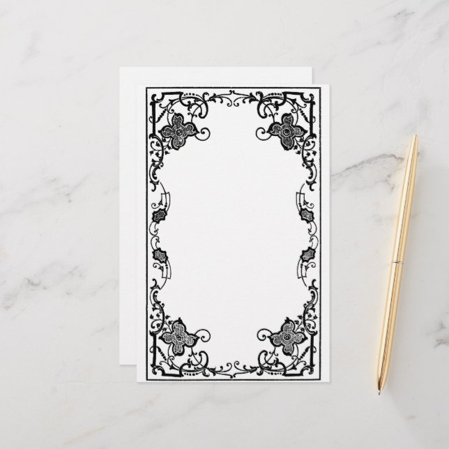 Victorian Border Stationary Stationery | Zazzle