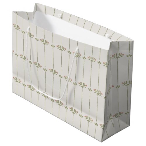 Victorian Botanical Traditional Stripes Large Gift Bag